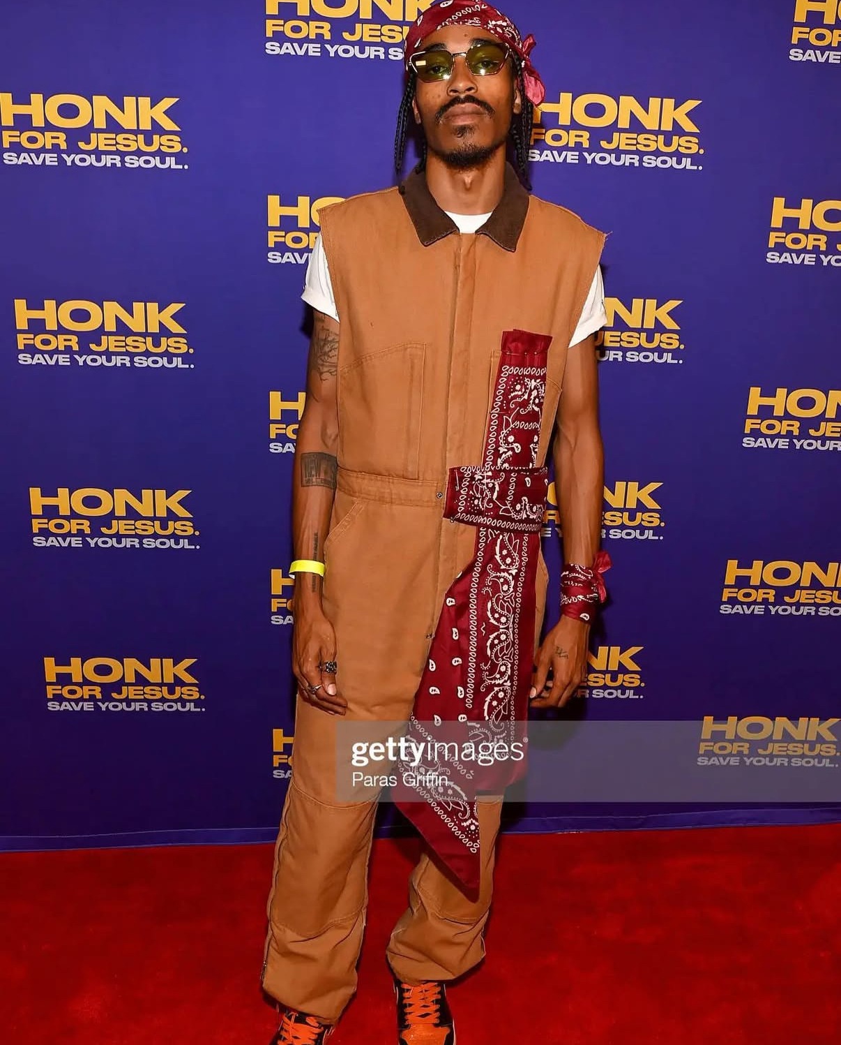 Mike Dyl on the red carpet at the Honk for Jesus, Save Your Soul movie premiere, photographed by Getty Images
